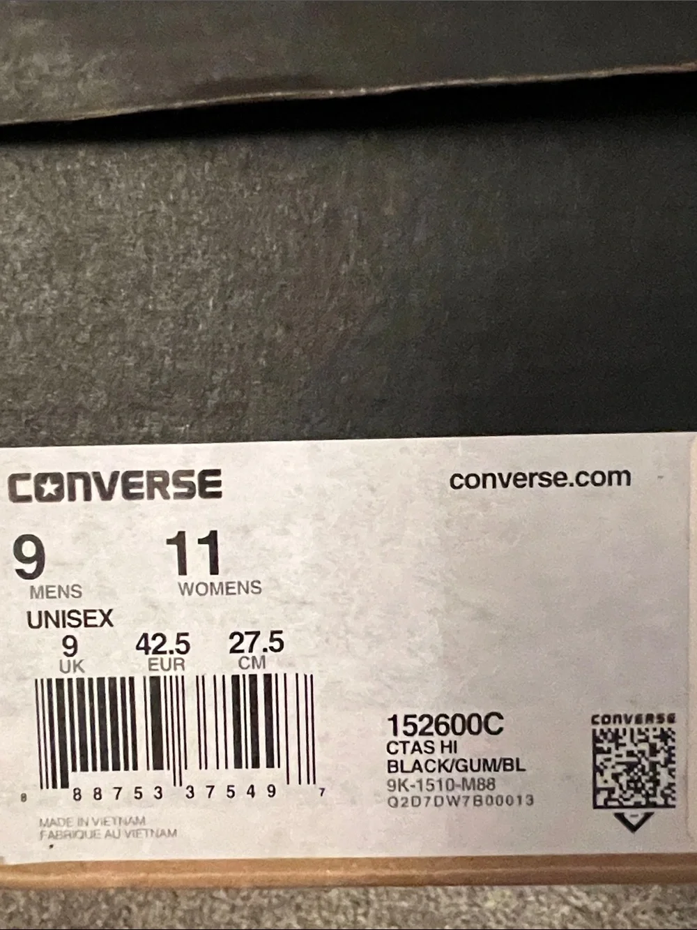 Unisex Converse Chuck Taylor All Star HighTops sz men’s 9/womens 11 🖤🤎 - Picture 12 of 12